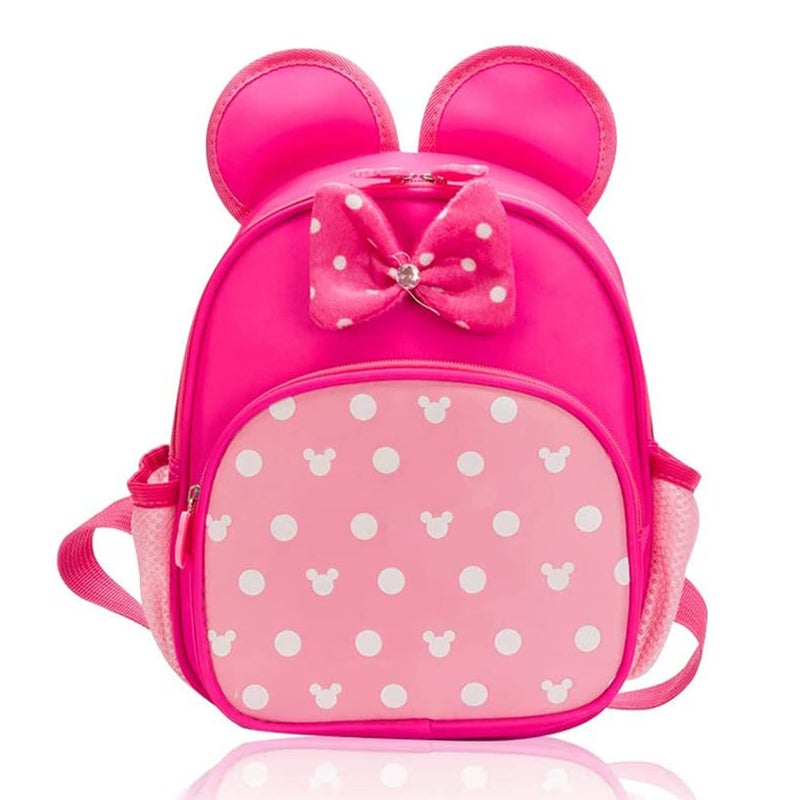 Voikukka Pink Cute Kid Backpacks for Little Girls Mini Mouse Backpack Toddler Bookbag Small Kids Preschool Backpacks for Girl Backpack Gift Childrens Daycare Book Bag Travel Backpacks Kindergarten Backpack - Image 1